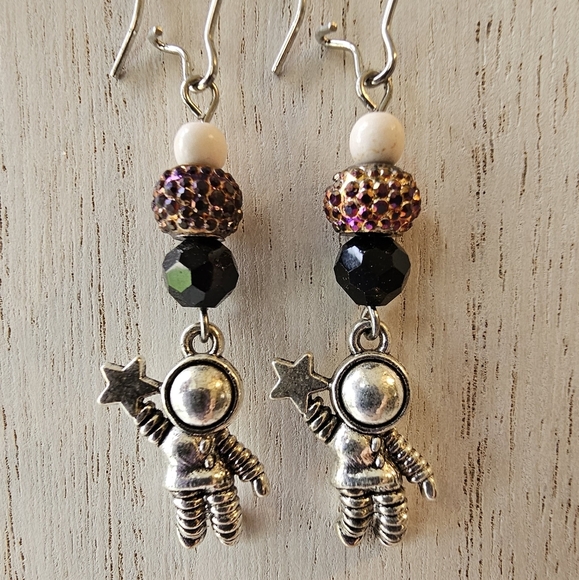 Hand Crafted Jewelry - Astronaut space earrings